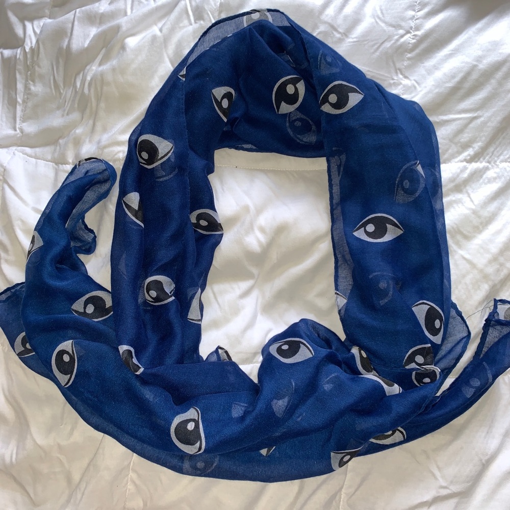 Large Blue “Evil Eye” Scarf